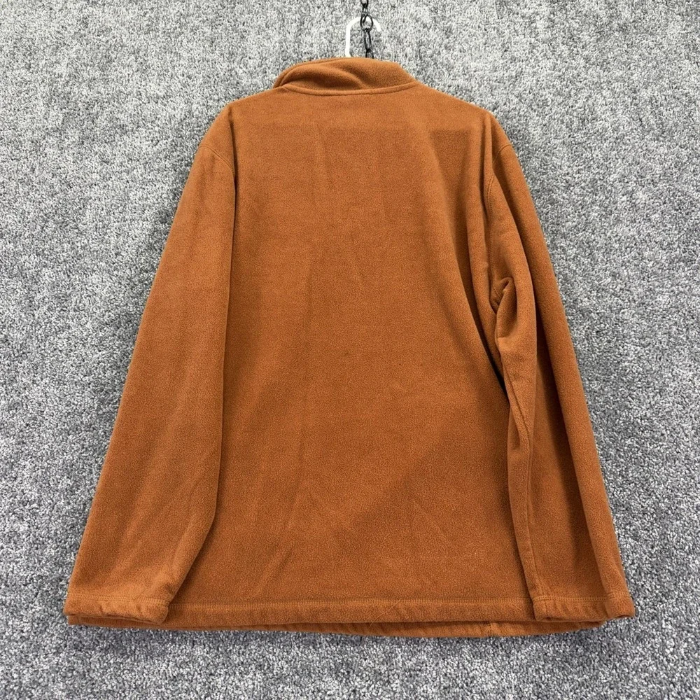 St. John's Bay Jacket Mens XL Orange Fleece 1/4 Zip Pullover Hiking Casual